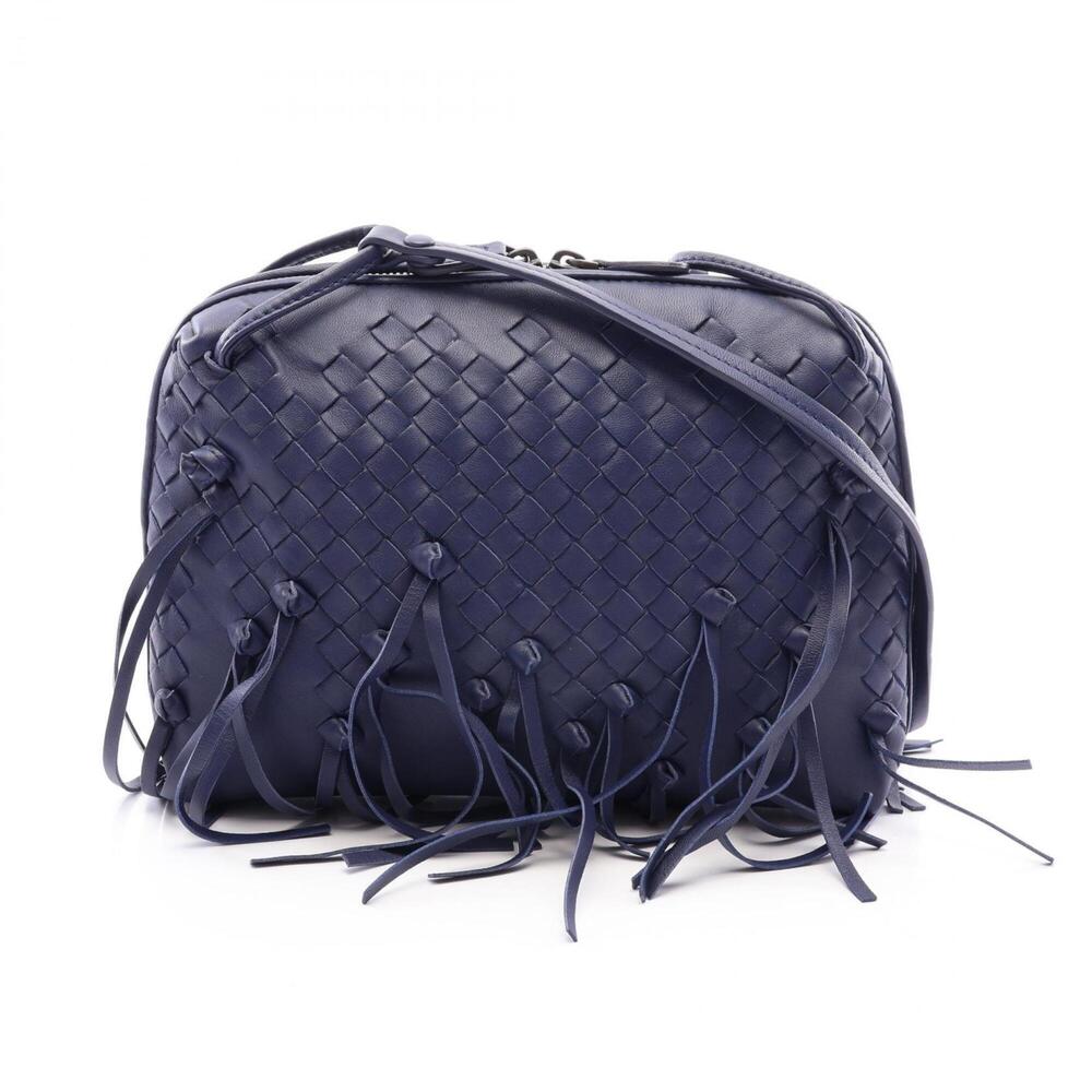 Bottega Veneta Intrecciato Shoulder Bag/Handbag, Leather, Women's, Navy